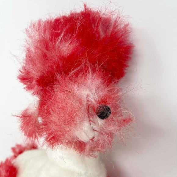 Vintage Superior Toy &‎ Novelty Red & White Poodle Stuffed Foam Pellet Plush 15" - Picture 4 of 8